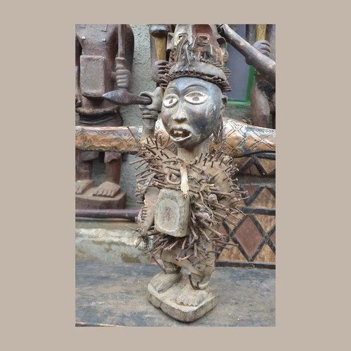 Nkisi nkondi nail figure - nail, kongo